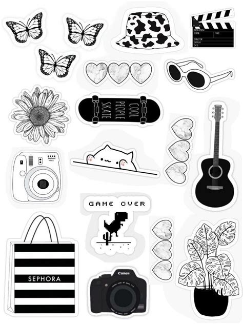 Printable Black And White Stickers